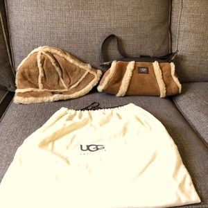 UGG camel color purse with matching hat
